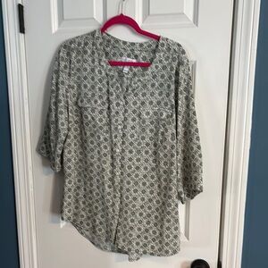Women's Green Patterned Top